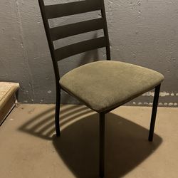Metal Chairs w/ Green Upholstry