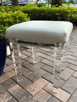 Elegant lucite and white bench