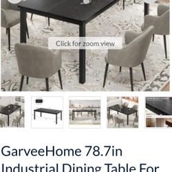 GarveeHome 78.7in Industrial Dining Table