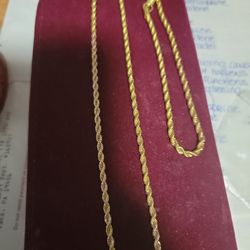 20 Inch Gold Filled Rope Chain With Matching 8 Inch Bracelet 