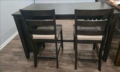 FREE: Dark Wood Counter-Height Table & 2 Chairs
