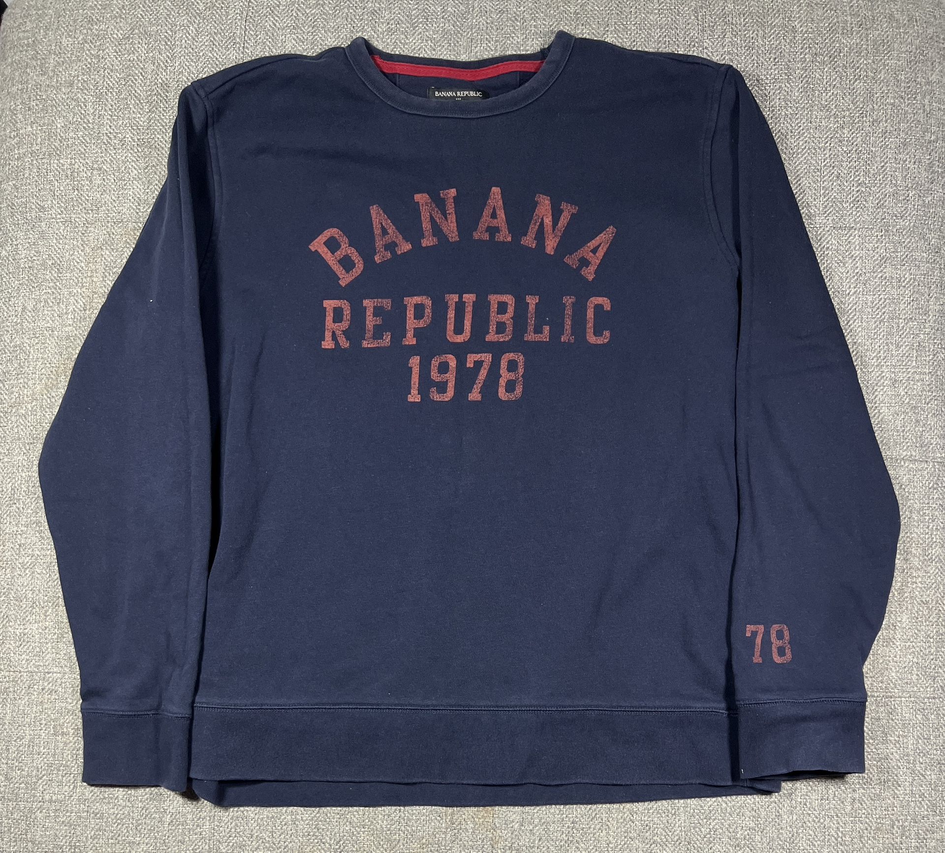 Banana Republic 1978 Graphic Logo Pullover Sweatshirts Blue Men's Size XL 