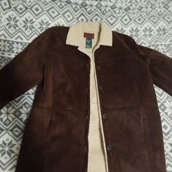 Ralph Lauren Faux Shearling Coat Women Sz L
