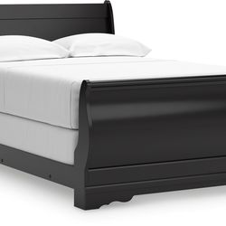 Black Full Size Like New Bed  W/ Mattress Box Spring