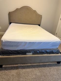 Queen Bed Frame + Mattress - Good Condition