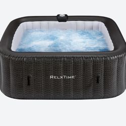 Relxtime 6 Person Square Inflatable Hot Tub LIKE NEW