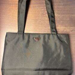 PRADA tote bag nylon Khaki Used