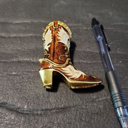 Small Brass and  Rhinestone Boot 