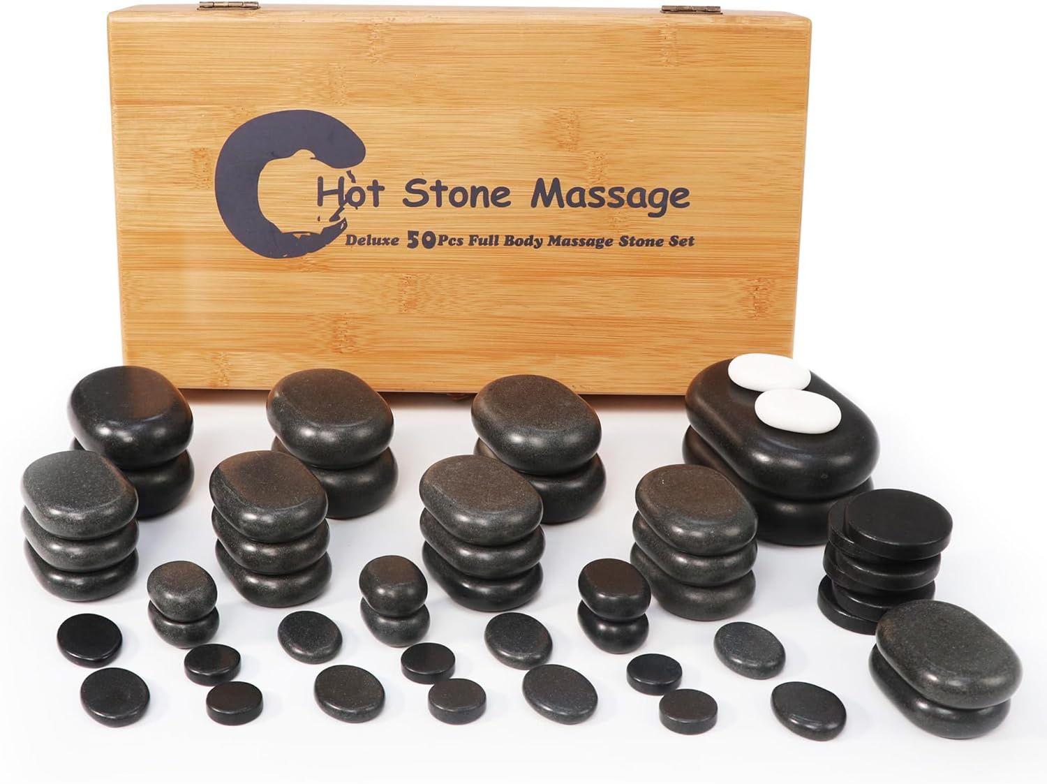 Master Massage SpaMaster Essentials 50 Piece Professional Massage Stone Set ~ New in box