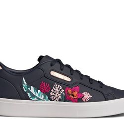 Adidas Women's Originals Sleek Casual Shoes In Ink/vapour Pink/crystal White.