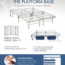 Platform Bed Frames. Heavy Duty. All Sizes Available. Please Read Description. 