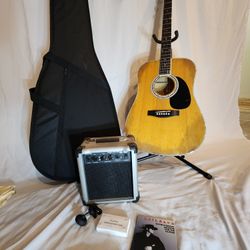 Guitar With Amp Case And Stand