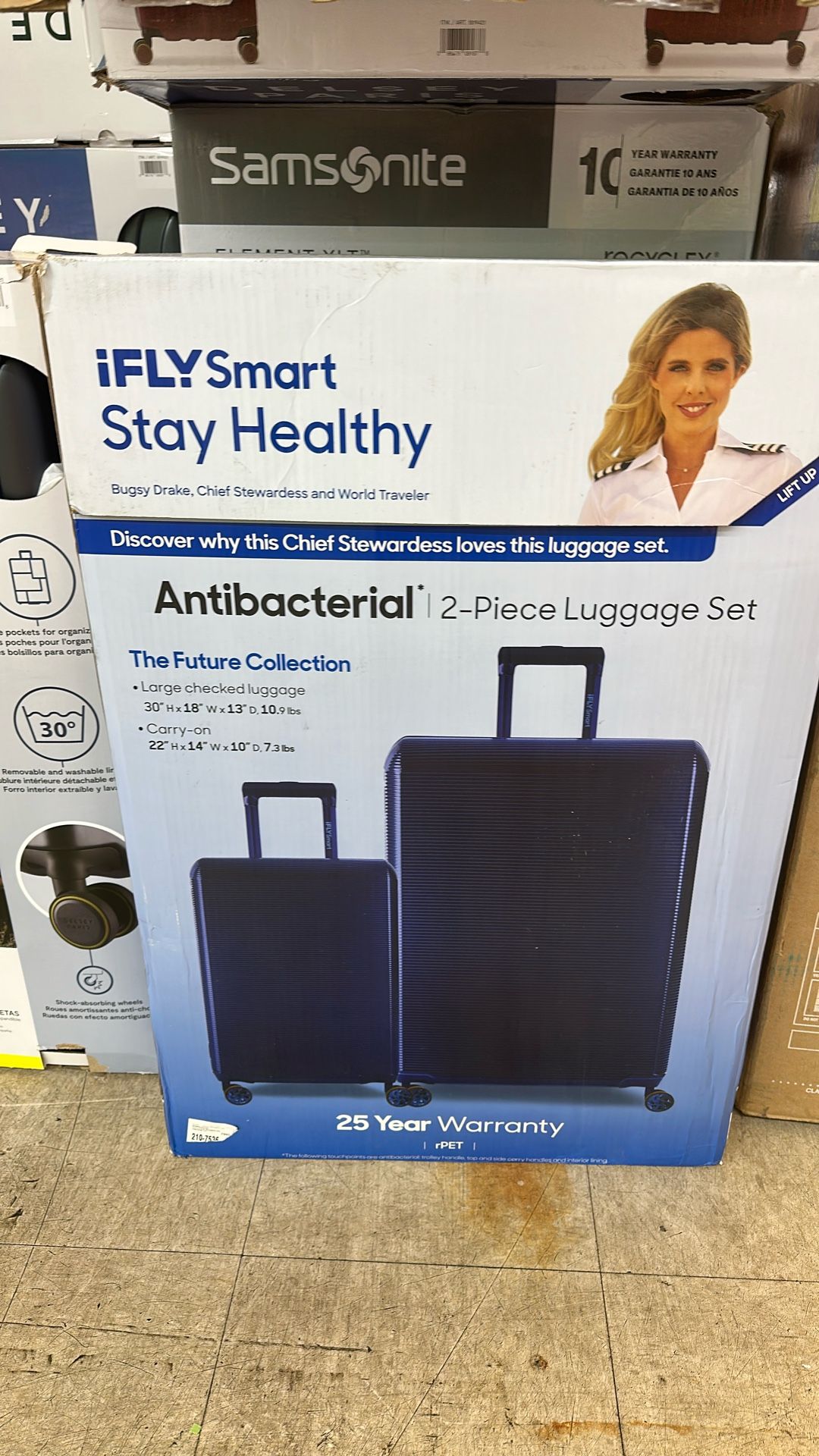 Fly, smart, stay healthy, antibacterial two-piece luggage