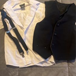 Little Boys, Dress Shirt, Suspender, Reversible Vest