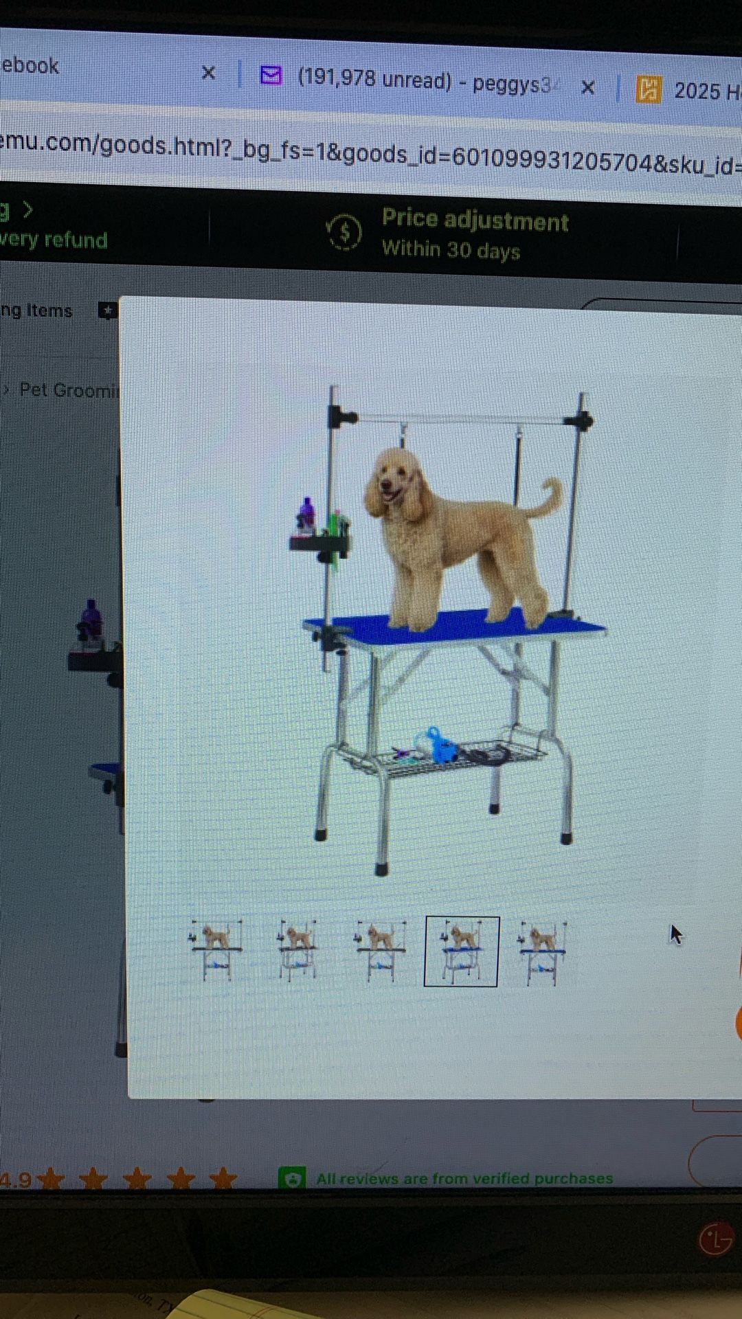 Baohe 36/46 Inch Heavy Duty Stainless Steel Dog Grooming Table With Adjustable Height, Foldable & Portable Design, Non-Slip Surface $ Storage Tray .Pr