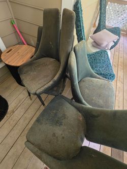 Set of 4 Mid-Century Modern Dining Chairs - Project / Reupholstery Opportunity