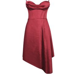 Red Satin Corset Dress