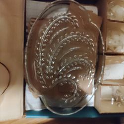 Federal Glass Co Serva Snack Set 4 Plates 4 Cups