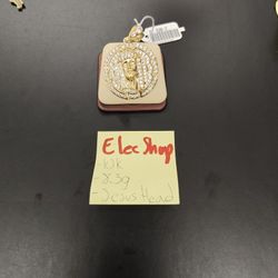 Jesus Head 10k Gold Pendant 