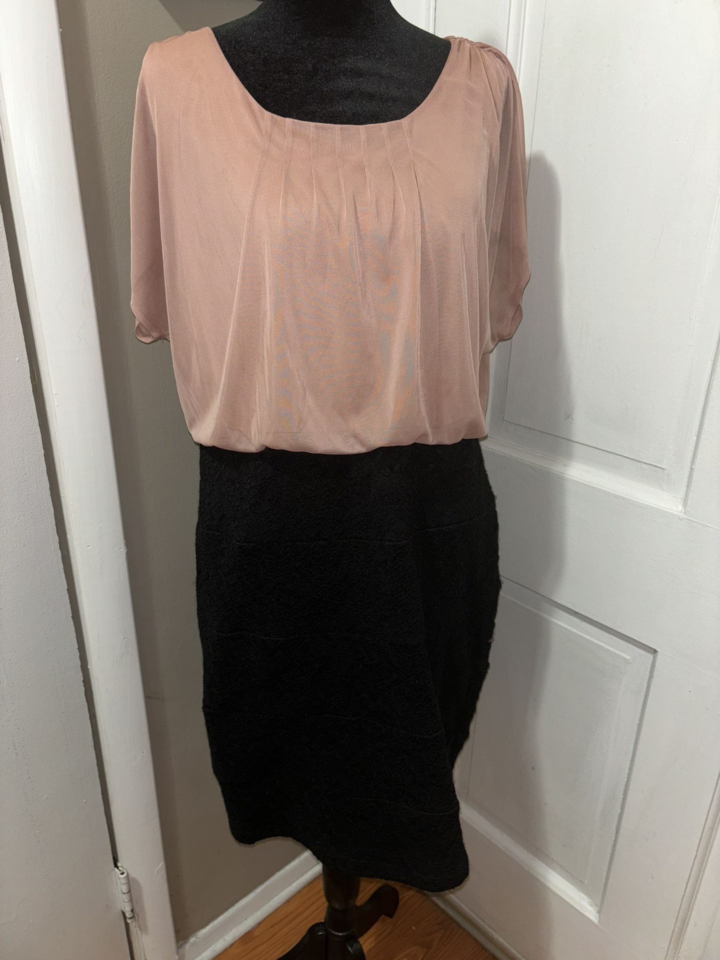 Peach And Black Dress