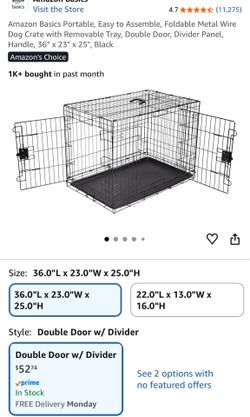 Dog Crate & Fitted Cover - Foldable/Double Door/Removable Tray & Divider + Covers