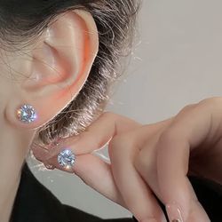 Crystal Magnetic Ear Stud Womens Mens Clip Magnet Earrings no piercing no hole