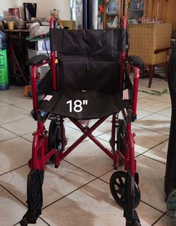 $60 18" New Red Transport Chair