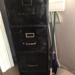 4 Drawer Black File Cabinet 