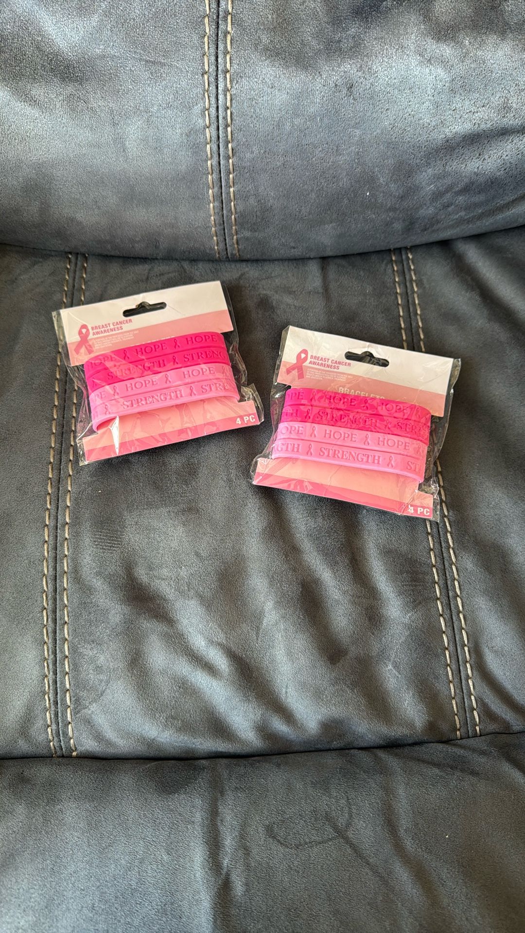 New Breast Cancer Awareness 2 Packs 8 Bracelets Pink Hope Strength
