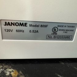 Janome sewing machine model 809F for sale