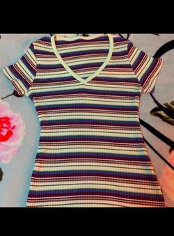 Red, White & Blue Striped Sweater Dress