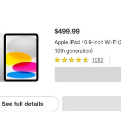 iPad 10th Gen. 10.9 Inch New