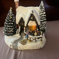Warm Winter Wishes" Family Cottage Horse Thomas Kinkade collection