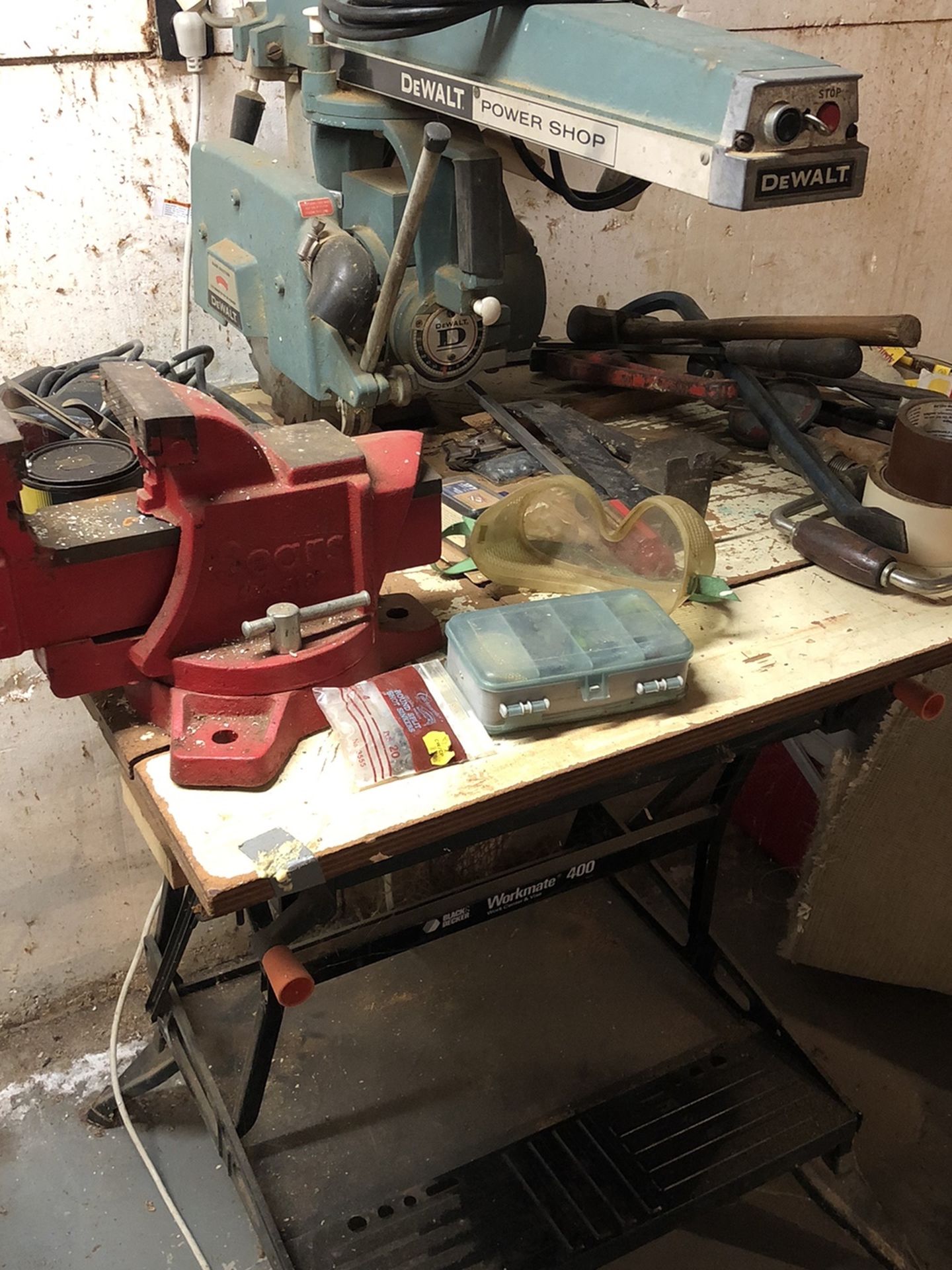 Vintage Radial Arm Saw, Miter Saw, Vice & Misc Tools