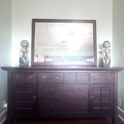 Solid Wood Dress - 6 drawers plus side cabinets