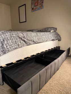 Queen bed with storage