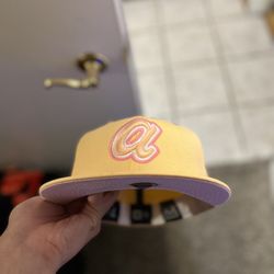 peach N Pink Alanta Braves Fitted 