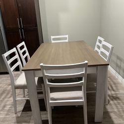 Dining Table Set For 6 With 6 Extra NEW Chairs! 