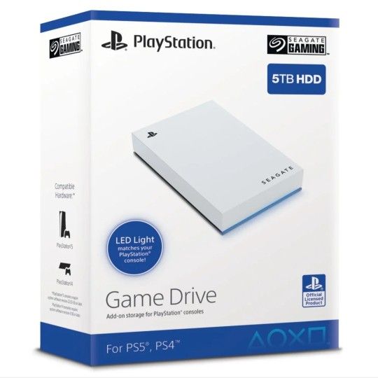 SEAGATE 5TB Game Drive for PS5 External USB 3.0 Portable Hard Drive Officially Licensed (STLV5000301)