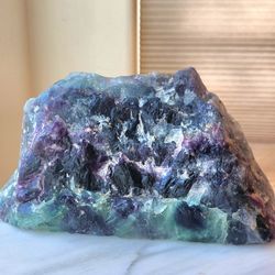 9 Lb (4073g) Colorful Fluorite Sphere Reactive With UV Lights 