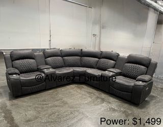 Power recliner sectional sofa