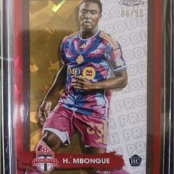 Super Nice Hugo Mbongue Rookie Sapphire Gold  Refractor # 6/50 Card MINT 