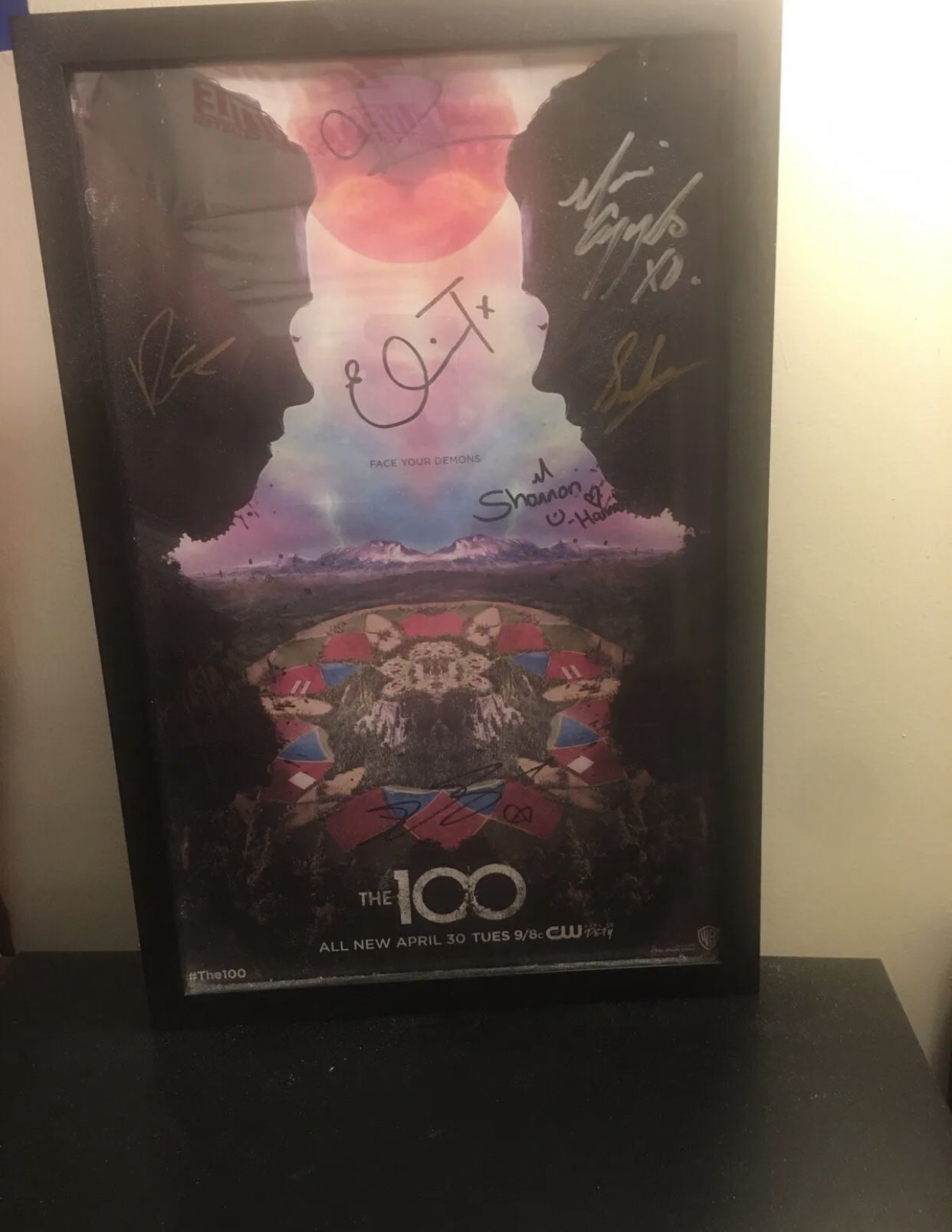 The 100 Season 6 Cast Signed Framed Poster + Clarke Griffin Tapestry!