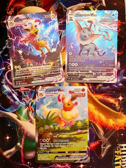Pokemon Jumbo Vaporeon, Jolteon, Flareon VMAX Promo Cards