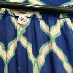 Navy Blue Green and White 