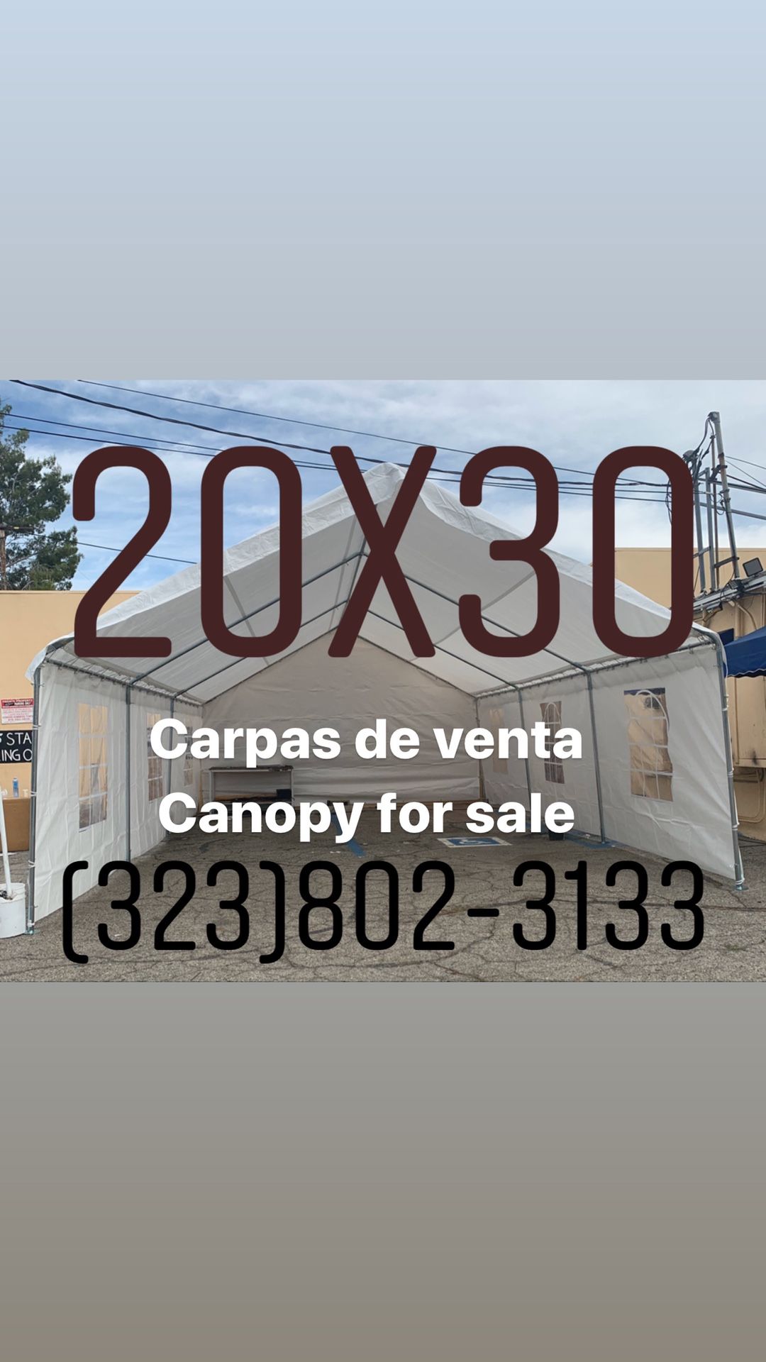 Carpas de venta 20x30