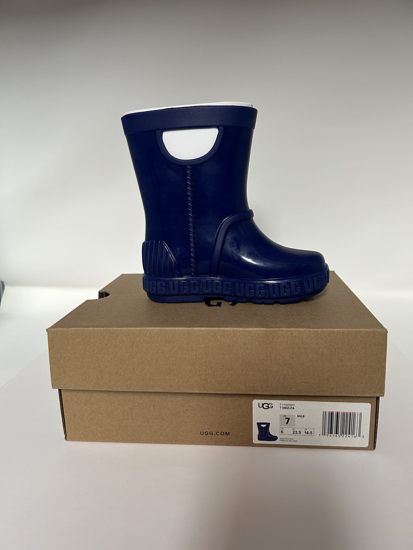 Baby Ugg Rain Boots Size 7( dark Blue)