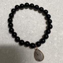 Black Onyx Bracelet With Charm