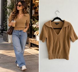 Banana Republic Women’s Small Camel Ribbed Knit Sweater Top