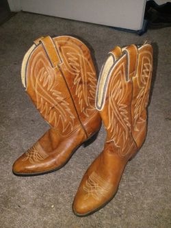 Tan Leather Cowboy Boots